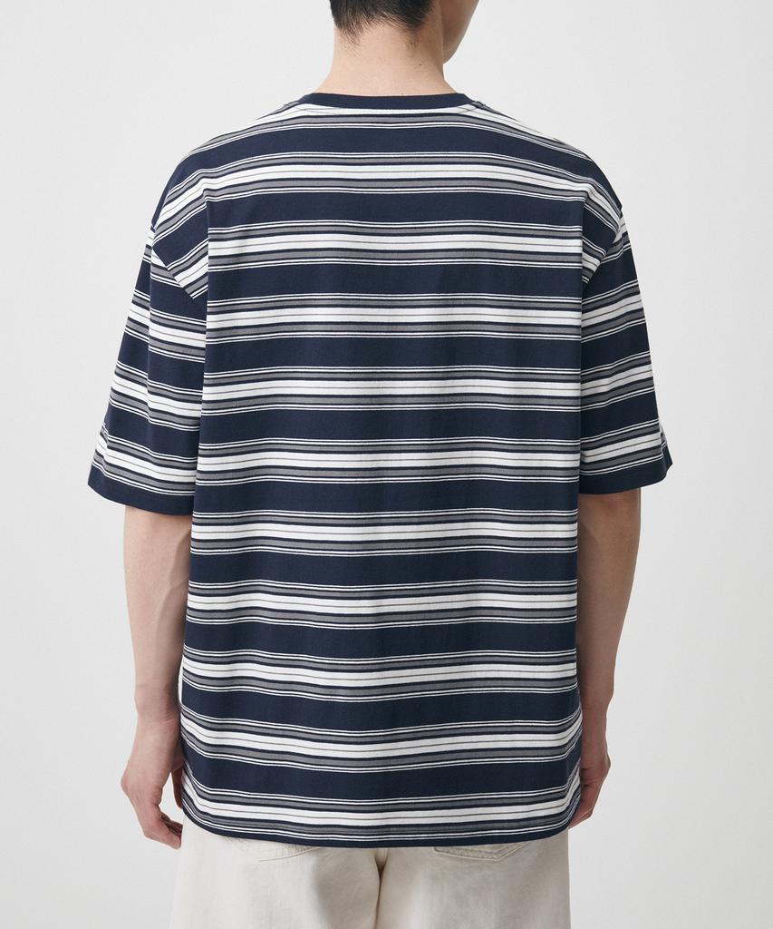 MUSINSA STANDARD Cluster Stripe Relaxed T-Shirt 2 [Navy]