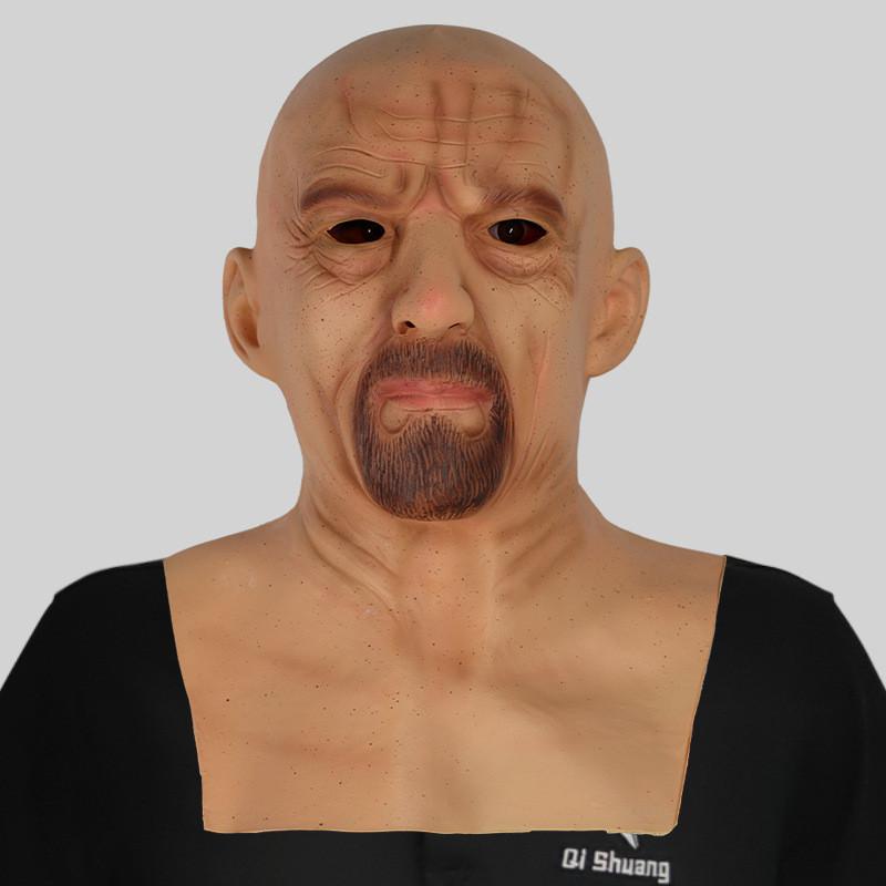 Уморительная латексная маска лысого старика для веселых костюмированных вечеринок и мероприятий на Хэллоуин