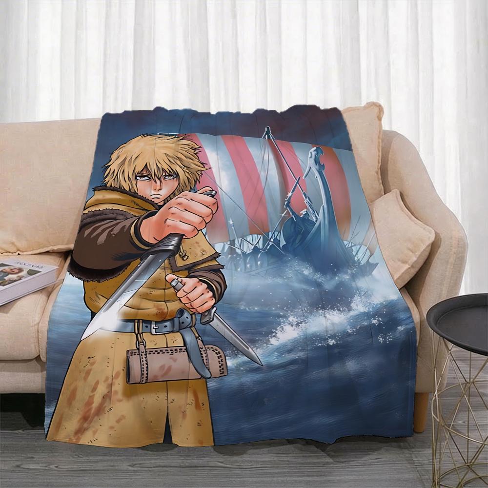 Anime V-Vinland Saga Throw Lightweight 240g Flannel Blanket Soft Skin-friendly for Summer Cooling