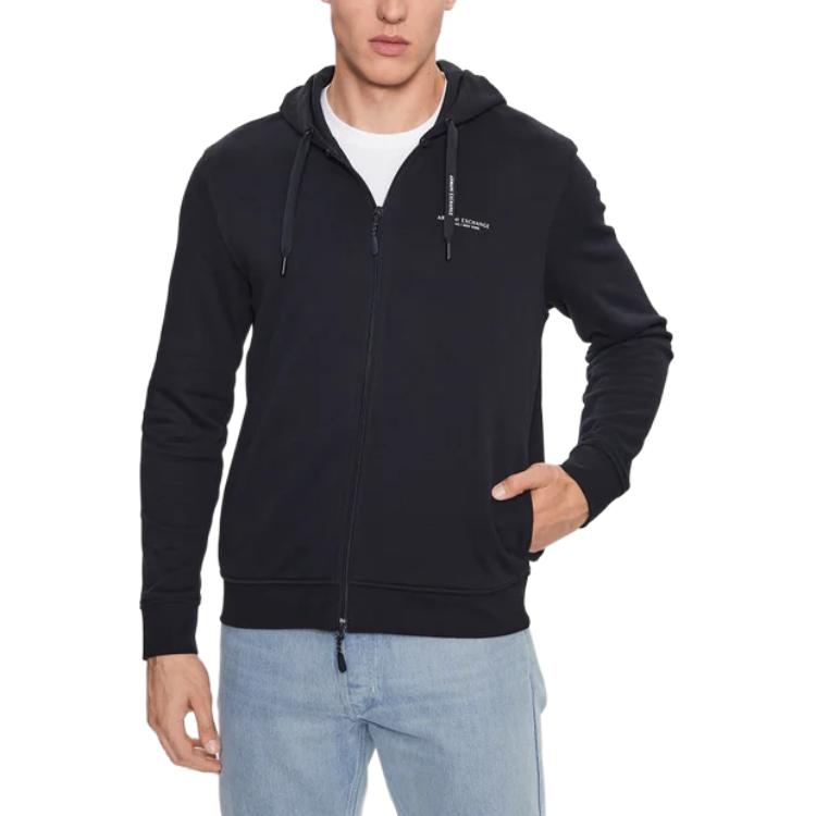 Armani Exchange logo print zipped hoodie 8NZM95-ZJKRZ-1510