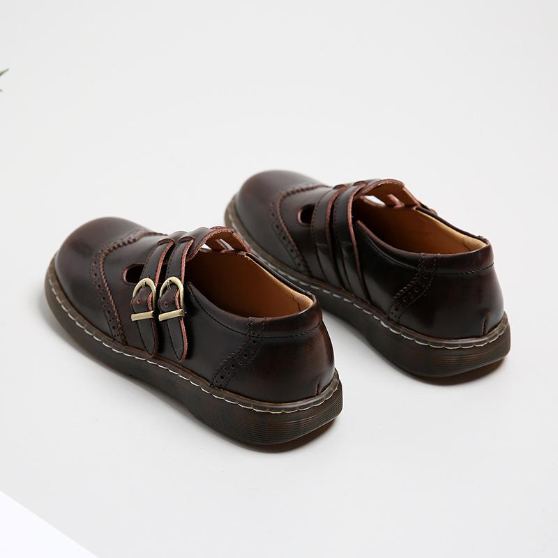 Fashion Women Flat Casual Loafers Shoe Ladies Flat Fashion Vintage British Leather Oxford Loafers Fashion Designer Leather Slip On Shoes