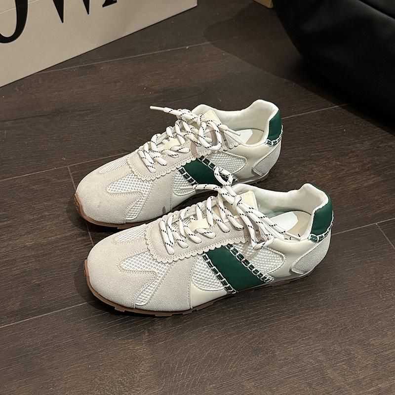 Универсальная повседневная обувь на доске, ретро цветовая гамма, женская летняя мода, круглый носок, сетчатая дышащая удобная легкая одинарная обувь