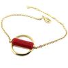 [P8007] - Golden Red 'Boho' Gold Plated Bracelet - 16 Mm