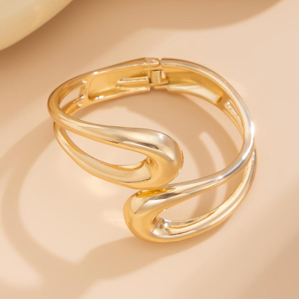 Набор браслетов из сплава в европейском и американском стиле с отверстием в виде капли воды