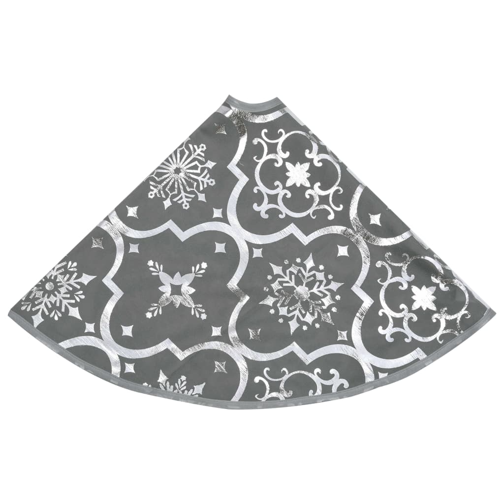 Luxury Christmas Tree Skirt with Stocking Gray 90 cm Fabric