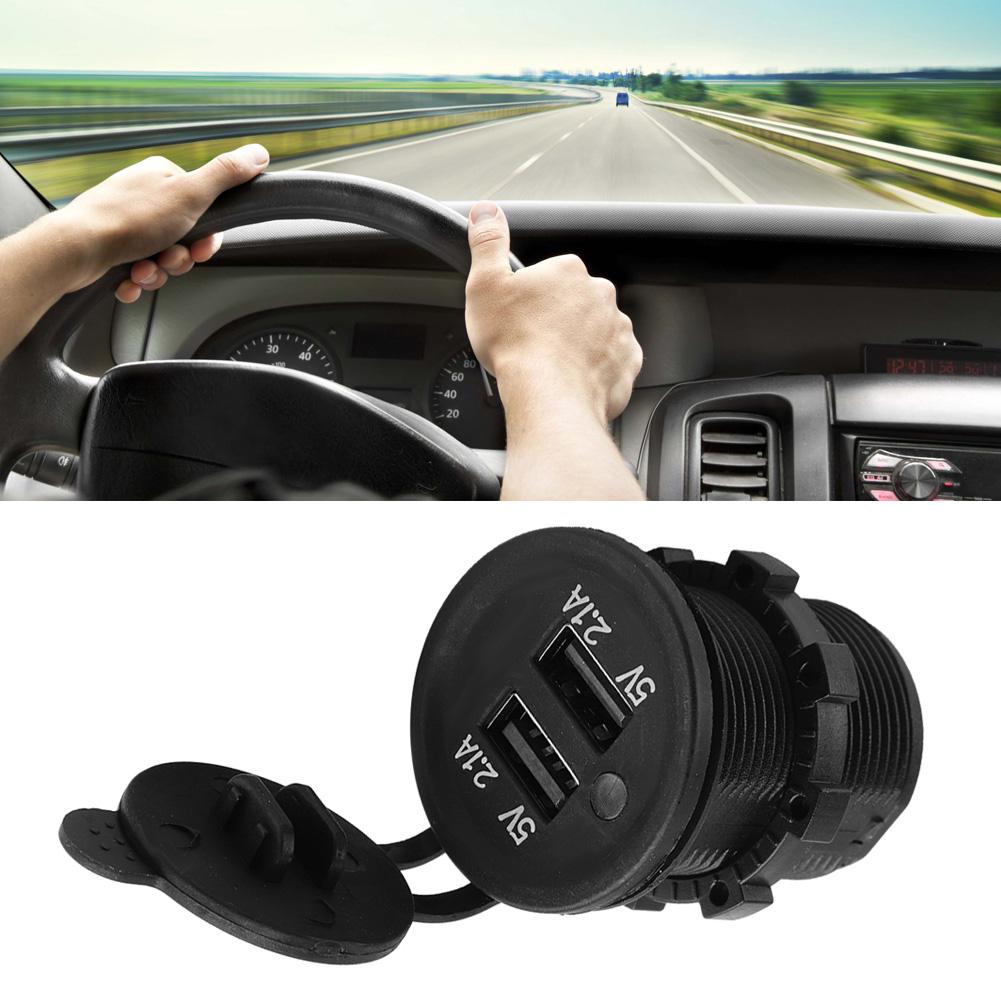 5V 2.1A Dual USB Charger Cigarette Lighter Adapter Female Socket Plug for Car Motorcycle Truck