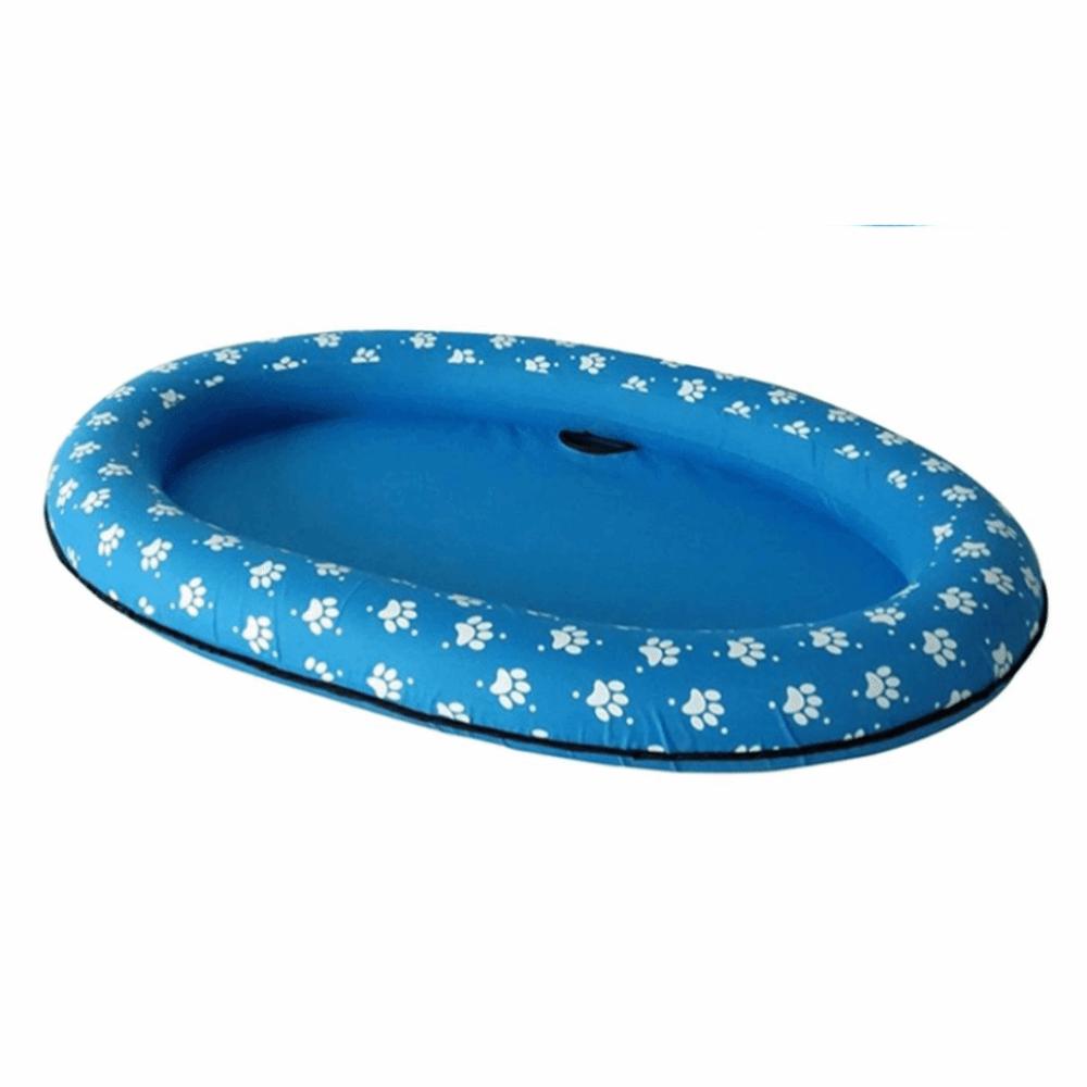 Oval Cushion Shape Pet Floating Raft Flat Center Inflatable Pet Toy Outdoor Water Games