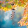Metal Butterfly Tortoise Wrought Iron Wind Chime 4 Tubes Hanging Ornament Garden Home Wind Chimes & Hanging Decorations LS