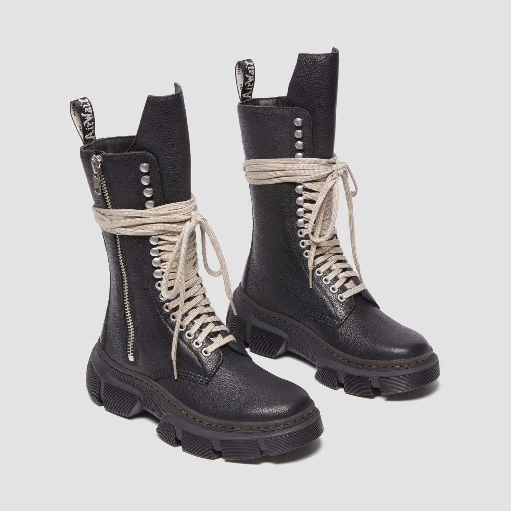 31750001 Рик Оуэнс Др. Ботинки Martens 1918 DMXL до середины икры Черные (Мужской)