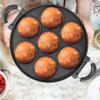 Aluminum 7-Hole Cake Cooking Pan Anti-scald Handle Cake Ball Plate Grill Pan Takoyaki Maker  Scones