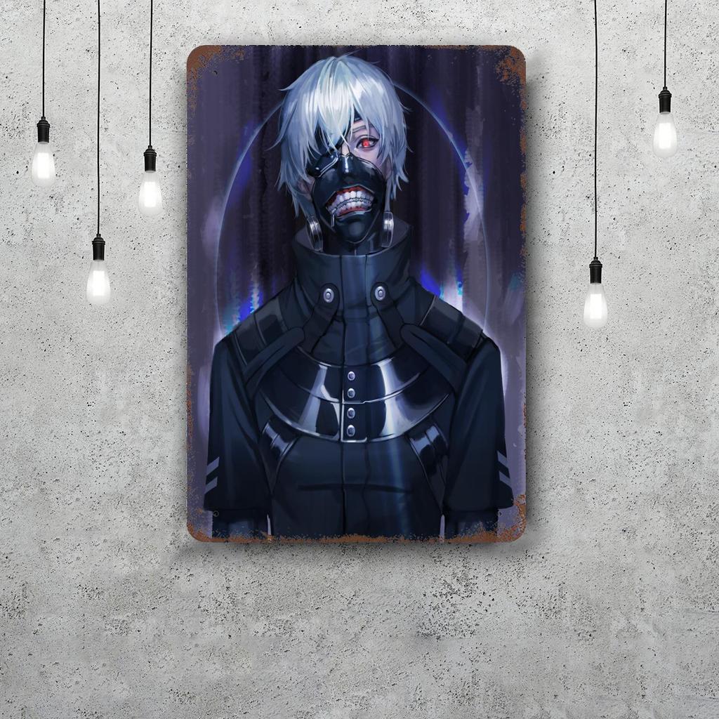 kaneki cartoon Decor Poster Vintage Tin Sign Metal Sign Decorative Plaque for Pub Bar Man Cave Club Wall Decoration