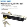 12V/24V DC Electric Lock Magnetic Deadbolt Time Delay Fail Secure Mortise Drop Bolt Lock Electronic Door Lock with Key Cylinder