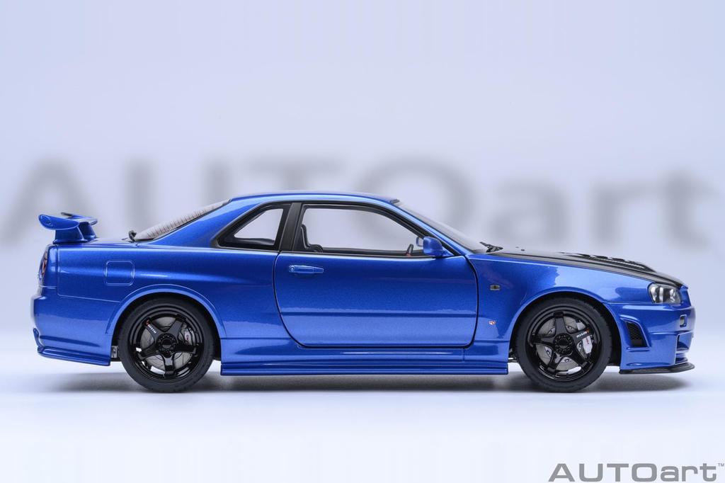 AUTOart NISMO R34 Bayside Black Капот 1/18 GT-R Z-tune Синий/Углерод (Готовая модель)