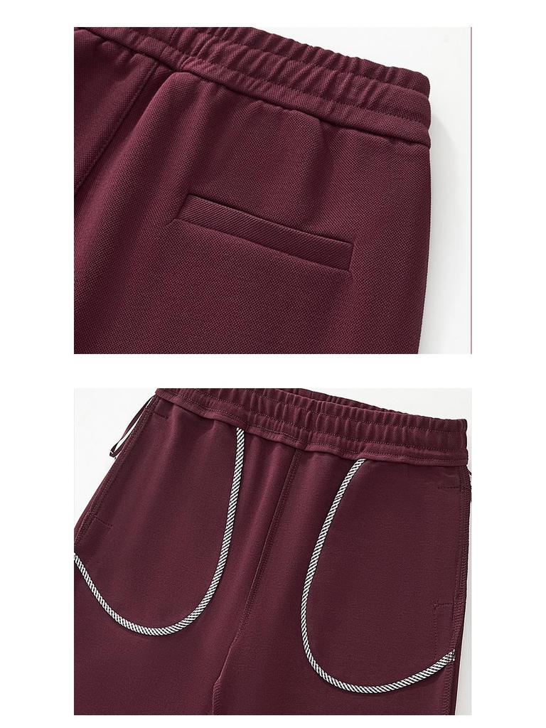 GAGN Women's Red Cropped Harem Pants - Slimming, Loose Fit, Plus Size, Casual for Early Autumn and Spring.