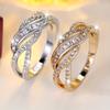 1A ring Elegant and sophisticated hollow-out zircon-inlaid ring with a high-end feel and exquisite texture for women