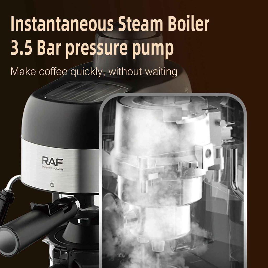 RAF Espresso Machine Home Small Semi-automatic High Pressure Steam Frothing Office Coffee Machine Espresso Machines Coffee Pot W