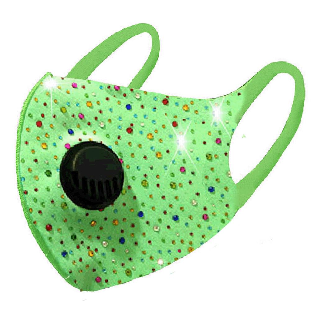 Алмазная дышащая маска для рта Унисекс Маска для защиты лица Многоразовая моющаяся