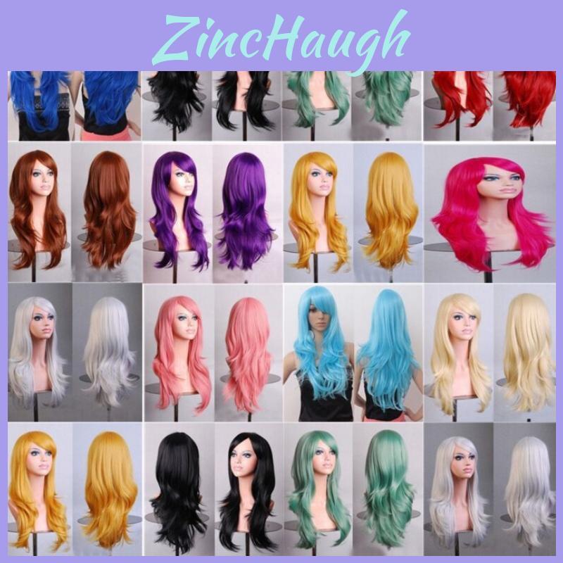 Fashionable Fake Hair Wavy Costume Wig With Heat Resistant Material For Ladies