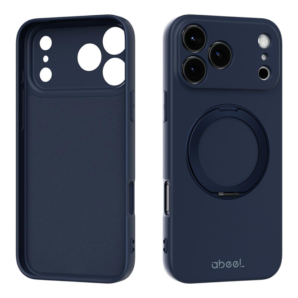 ABEEL For iPhone 17 Pro Max Magnetic Case Kickstand Skin Touch Liquid Silicone Phone Cover