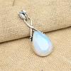 Молочный опаловый драгоценный камень 925 пробы Серебряный кулон ручной работы в форме груши для нее