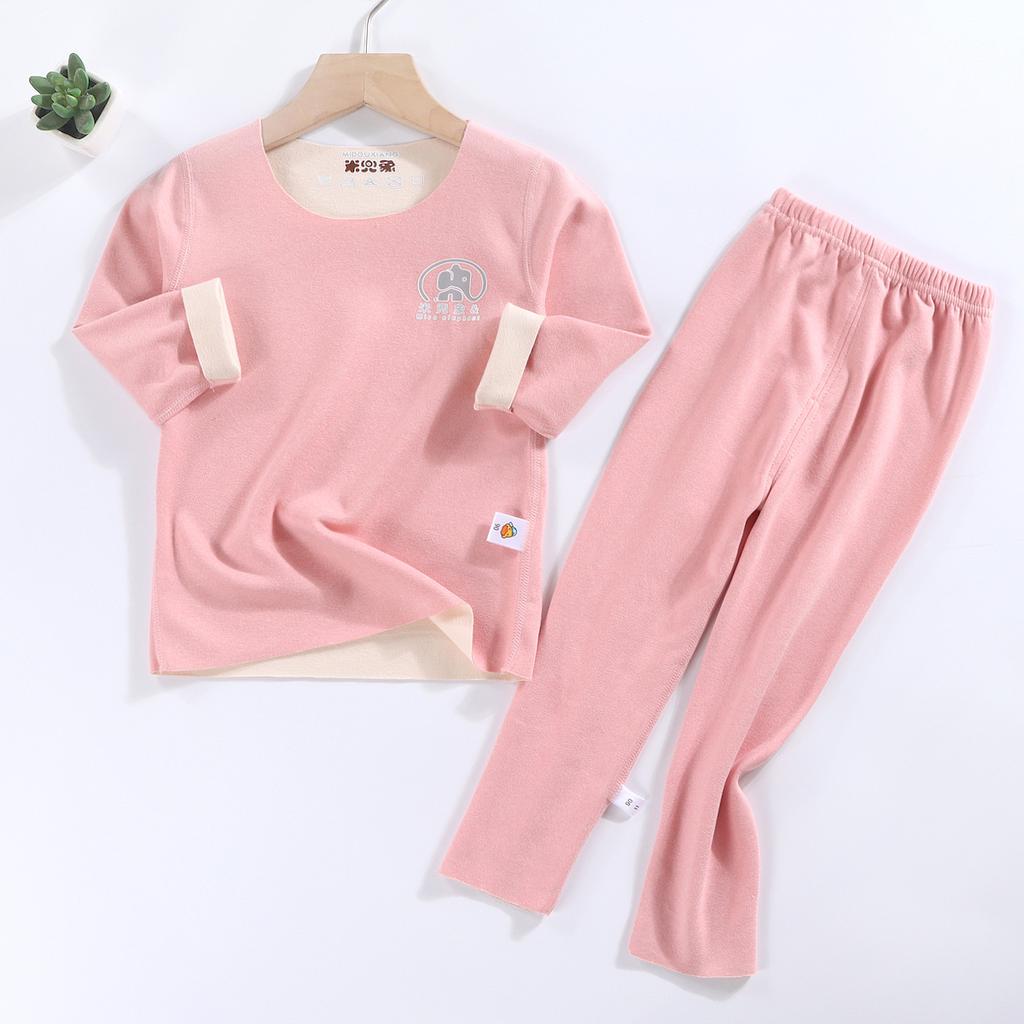 Children's Boneless German Velvet Underwear Set AB Face Baby Warm Seamless Autumn Clothes Long Trousers Boys and Girls Pajamas Home Service