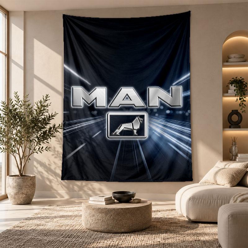 Decorative Tapestry,man truck Printed Wall Art, Lightweight Wall Hanging For Bedroom Background