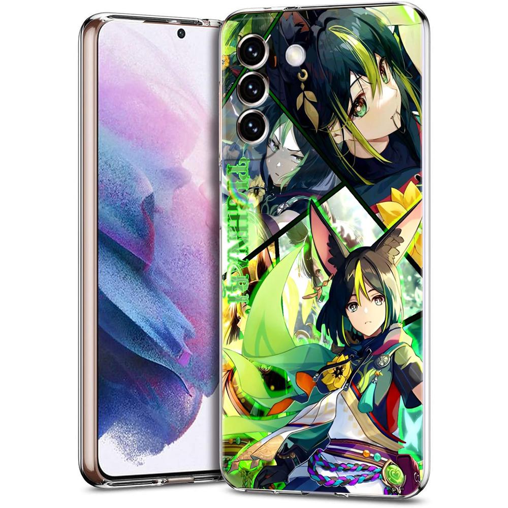Прозрачный чехол-бампер для Samsung Galaxy S25 S24 S23 S22 S20 S21 FE Ultra S24 S23 S10 S10E Plus 5G с рисунком Genshin Impact