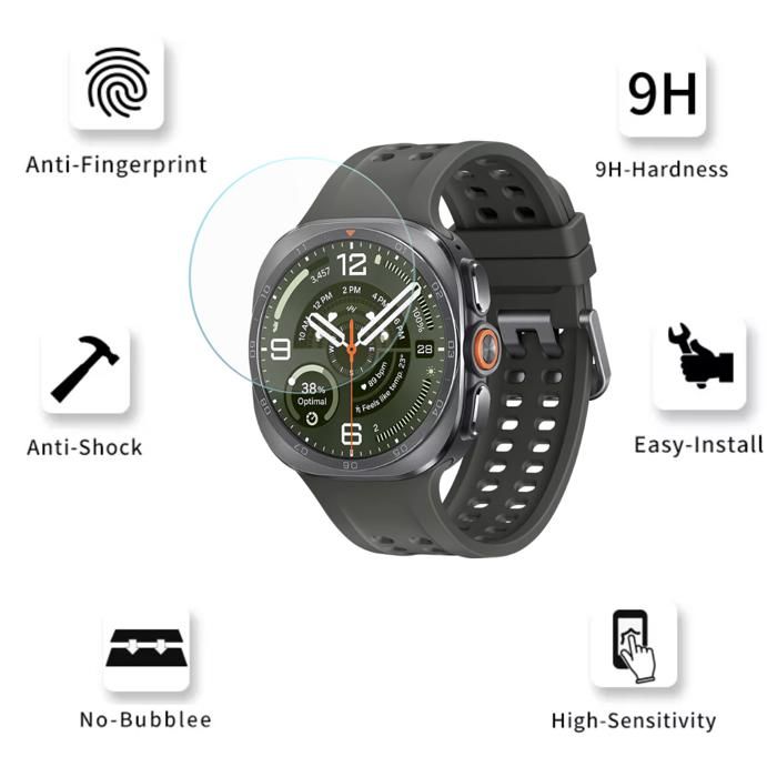 Verre Trempé pour Samsung Galaxy Watch Ultra 2 2026 47mm [Lot de 2] Film Protection Ecran Montre Anti Rayure Phonillico®