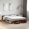 Bed Frame with Drawers Smoked Oak 120x200 cm Engineered Wood