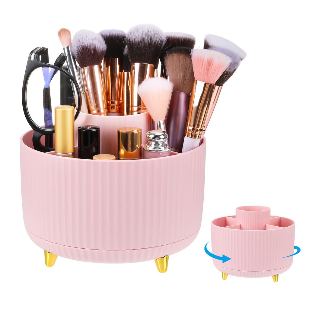 Органайзер для косметики Vanity с вращением на 360° - держатель для кистей для макияжа на 5 ячеек для удобного хранения