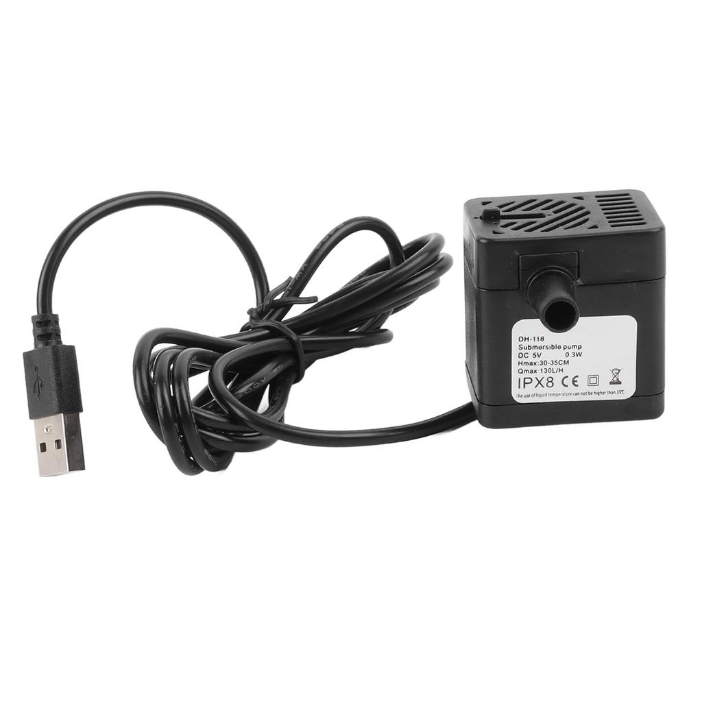 Pet Fountain130L/H Replacement Water Pump Ultra Quiet Operation Removable Long Lifespan Pump