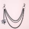 Halloween Gifts keychain Punk Black Silver Metal Pants Chain Hip Hop Spider Web Pendant Jeans Chain for Men Women Accessories