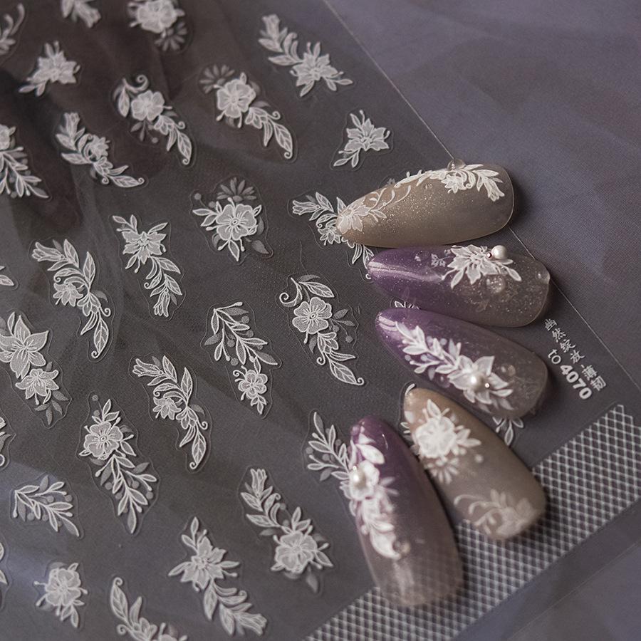 Тонкие прочные кружевные цветочные наклейки для ногтей. Изготовление своими руками креативных декоративных наклеек.