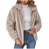 Womens Long-Sleeve Zip Up Front Warm Casual Raglan Velvet Jacket  Outwear Cardigan