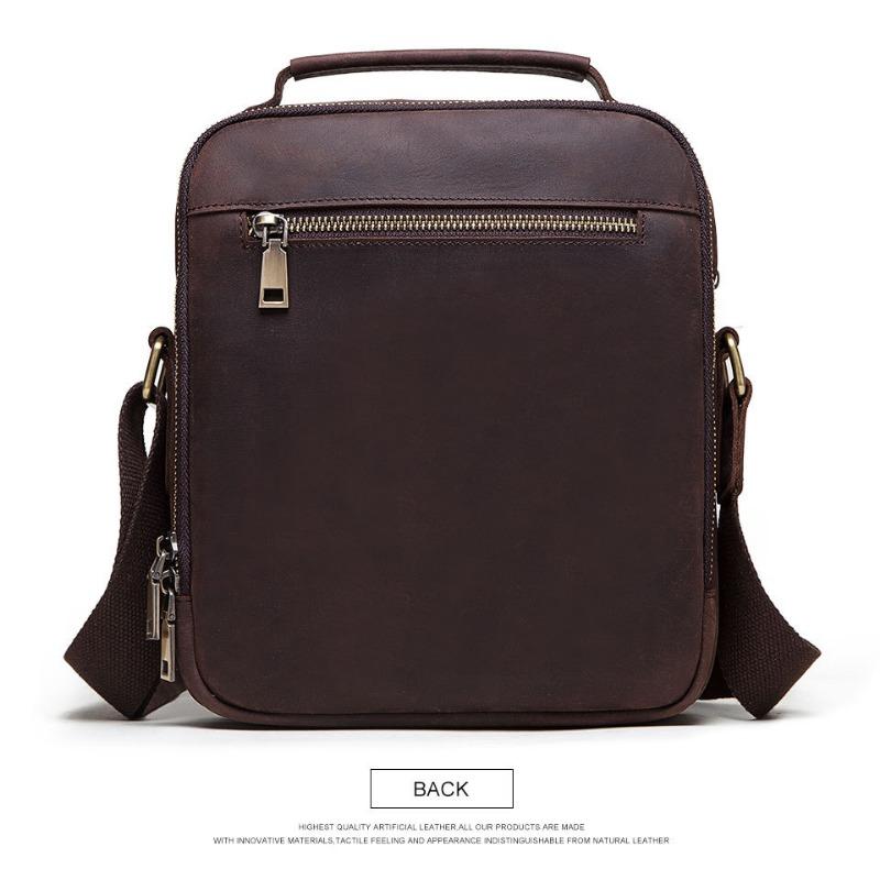 Crossbody Bag Men's Crazy Horse Leather Shoulder Bag Retro Men's Bag Multi-functional Bag