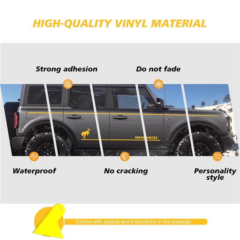 Наклейки на кузов Ford Bronco (2021-2023 гг.) - Декорация Пояса Цветными Полосками
