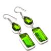 Peridot Handmade 925 Sterling Silver Jewelry Earring 2.44" W6q75