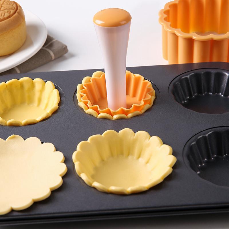 Tart Shells Mold Set Pastry Tamper Plastic Mini Tart Tamper Round Tartlet Tarts Shell Maker Baking Tools KTY