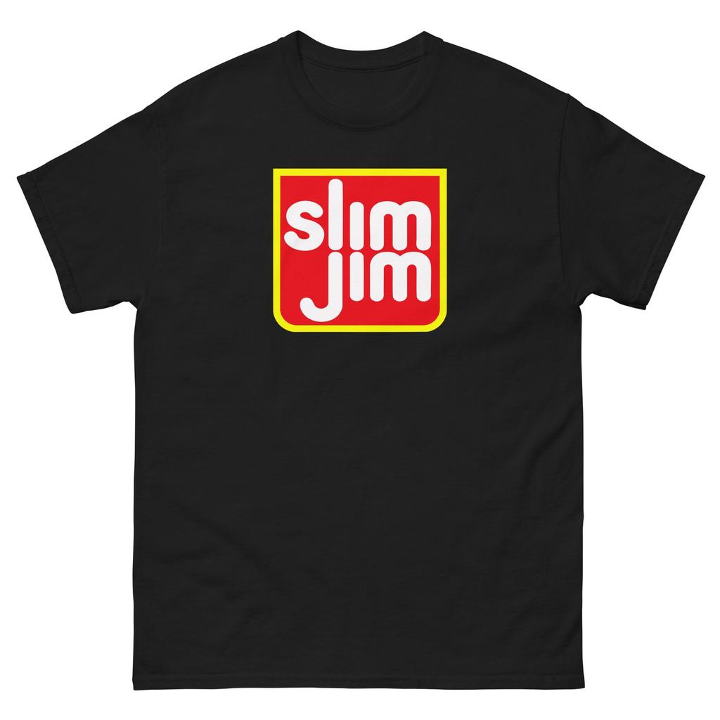 Slim Jim Logo Black Graphic T-Shirt Tee Shirt Unisex