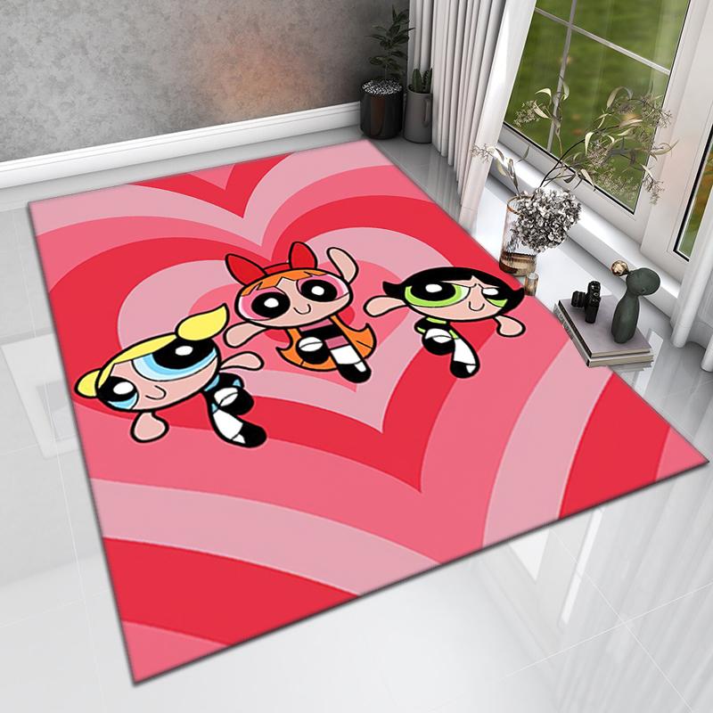 1Pc The Powerpuff Girls Printed rectangle carpet, home door mat, outdoor travel protection carpet A13