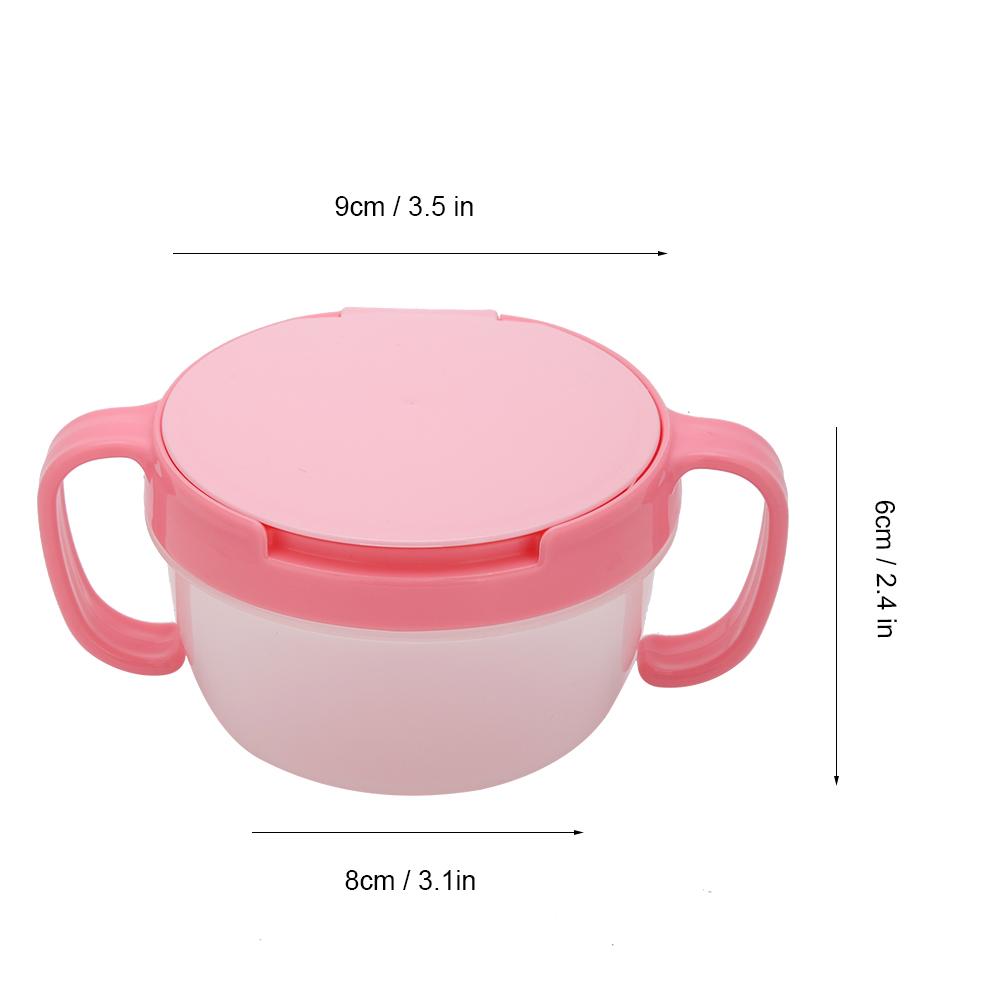 BPA Free Dual handle Spill proof Food Bowl Snack Container for Children Baby Toddlers (Red)