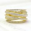 Cao Shi Trendy Multi-Layer Criss-Cross Women's Zircon Fashion Engagement Ring