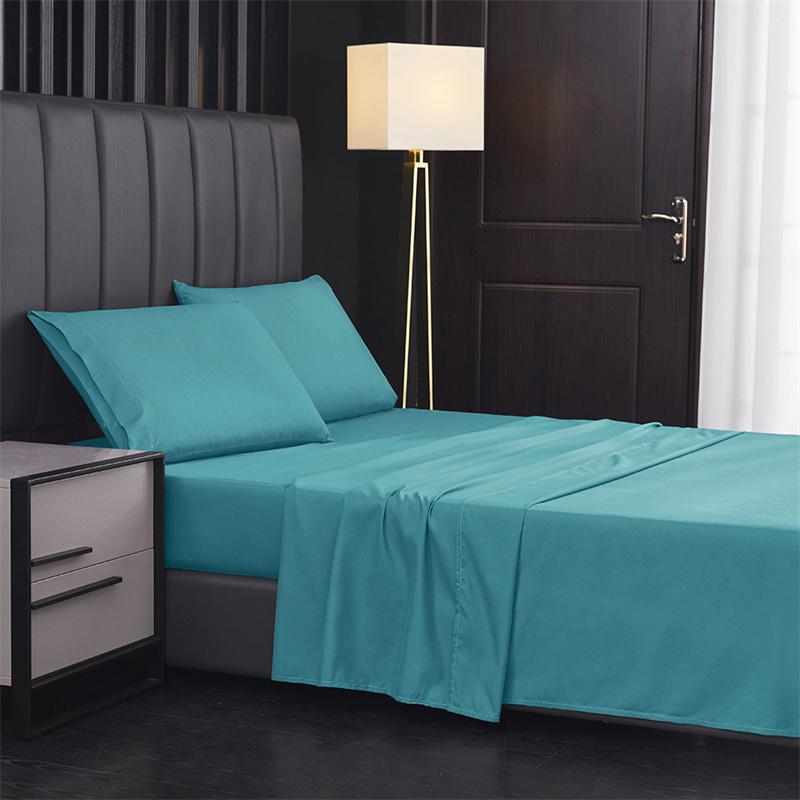 Satin Rayon Bed Sheet 4/3 Pieces Fitted Sheet Flat Bedsheet With Pillowcase 100% Egyptian Cotton 400TC Bed Sheet