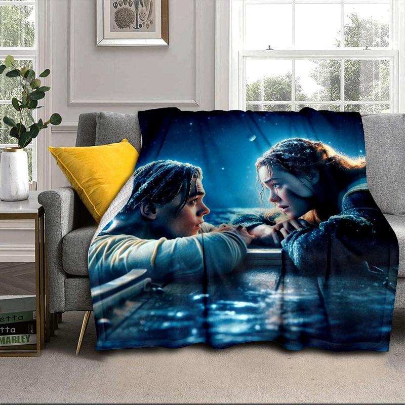 Love On The Tita-nic Blanket Flannel Blanket for bed, sofa, Camping, Hiking, Picnic Essentials, gift for family Fan gifts