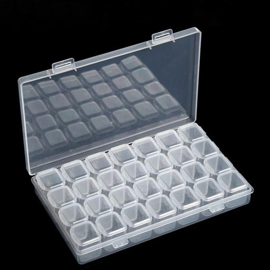Прозрачный пластиковый ящик для хранения ювелирных изделий с 28 слотами, бусины для ногтей, органайзер