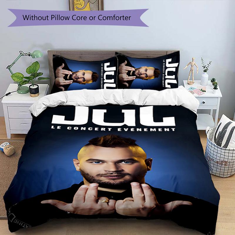 3pcs Jul rapper pattern bedding set duvet cover set includes duvet cover &pillowcases, perfect all season bedroom decoration & gift
