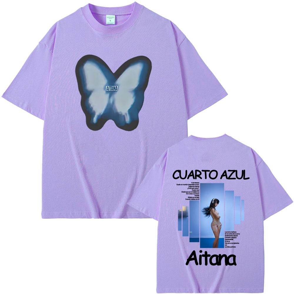 Hot Sale Singer Aitana Cuarto Azul Album Graphic Tshirt Men Women Fashion Pop Music T Shirts Cotton Casual Oversized Tshirts