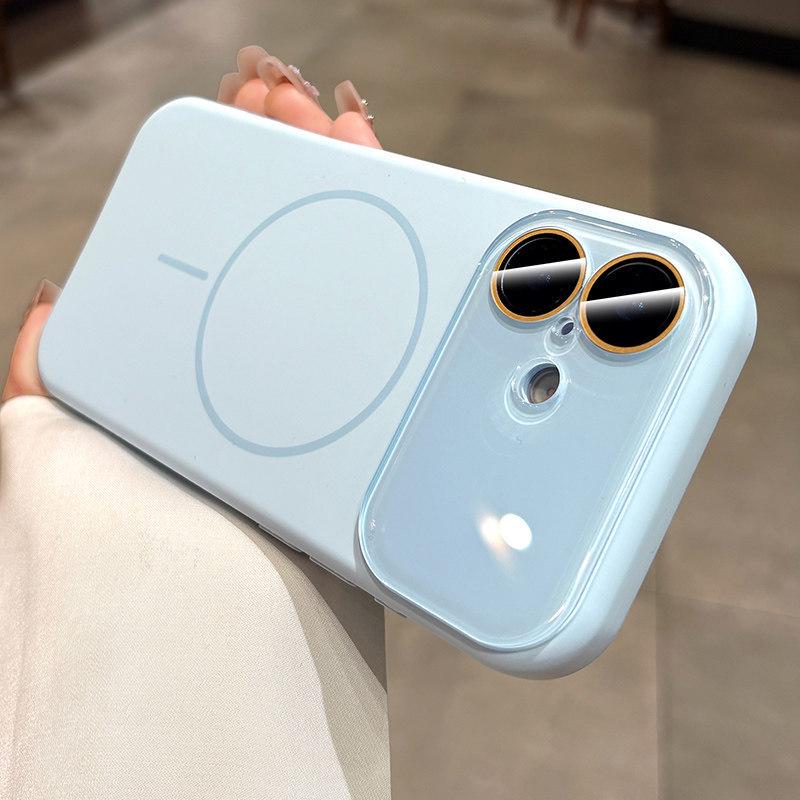 Чехол для iPhone 17 Pro Max из жидкого силикона с магнитным кольцом - Тонкий, с ощущением кожи, Ударопрочный защитный чехол
