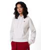 Women'S Heart Logo Crop Fleece Hoodie Light Grey