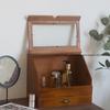 Деревянный винтажный ящик для хранения блокнотов с деревянной столешницей и ящиком для организации мелочей, косметики, воды и лосьона